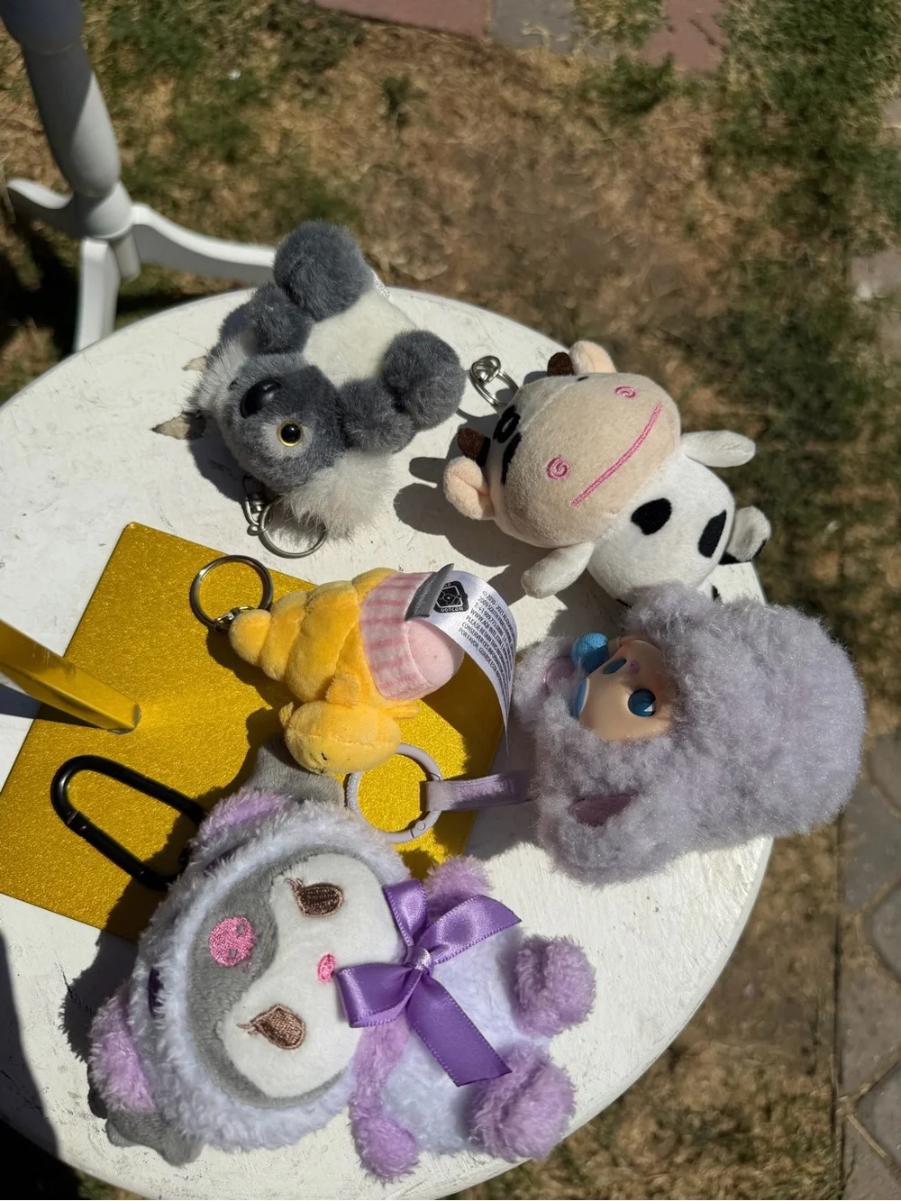 Othr Plush Mini Keychain Set in Lavender, Yellow, Gray, Cream and Pink